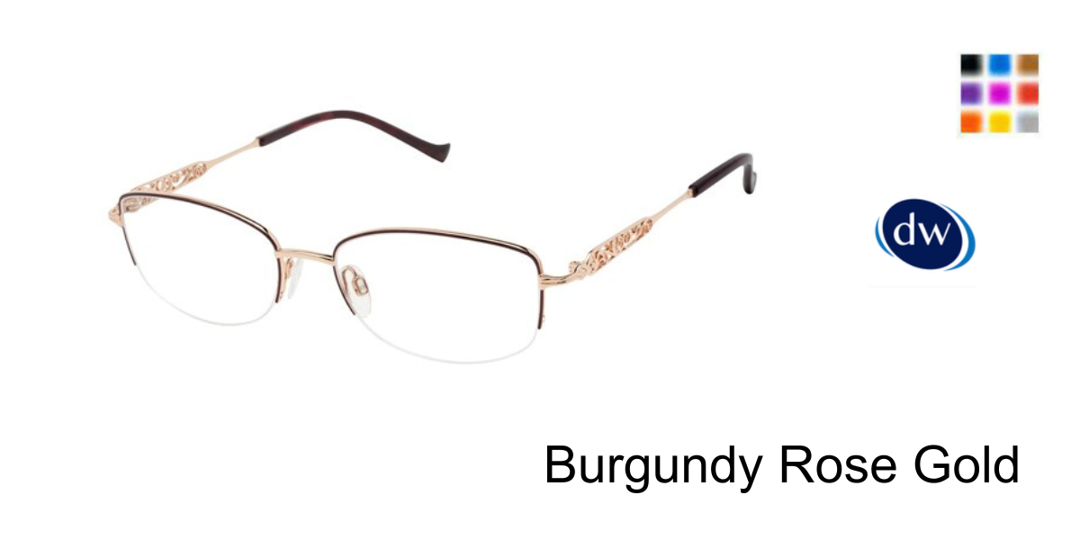 Burgundy Rose Gold             Tura Optical R151 Eyeglasses