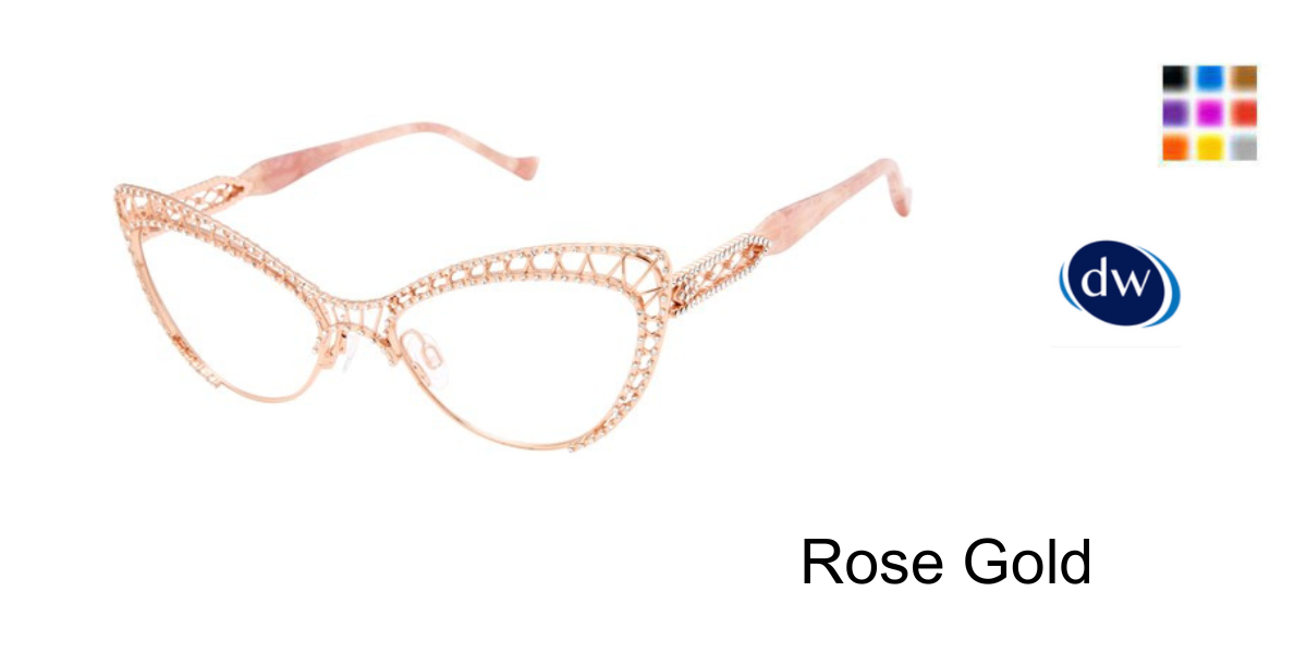 Rose Gold            Tura Brilliance TE295 Eyeglasses