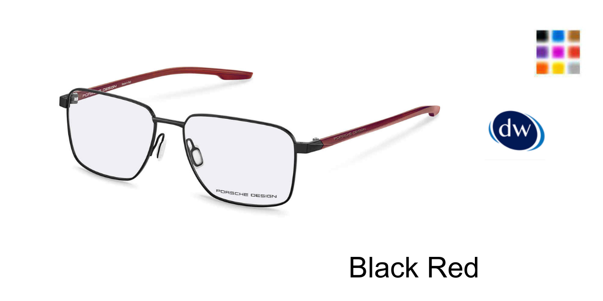 PORSCHE DESIGN P8739 Eyeglasses Black Red