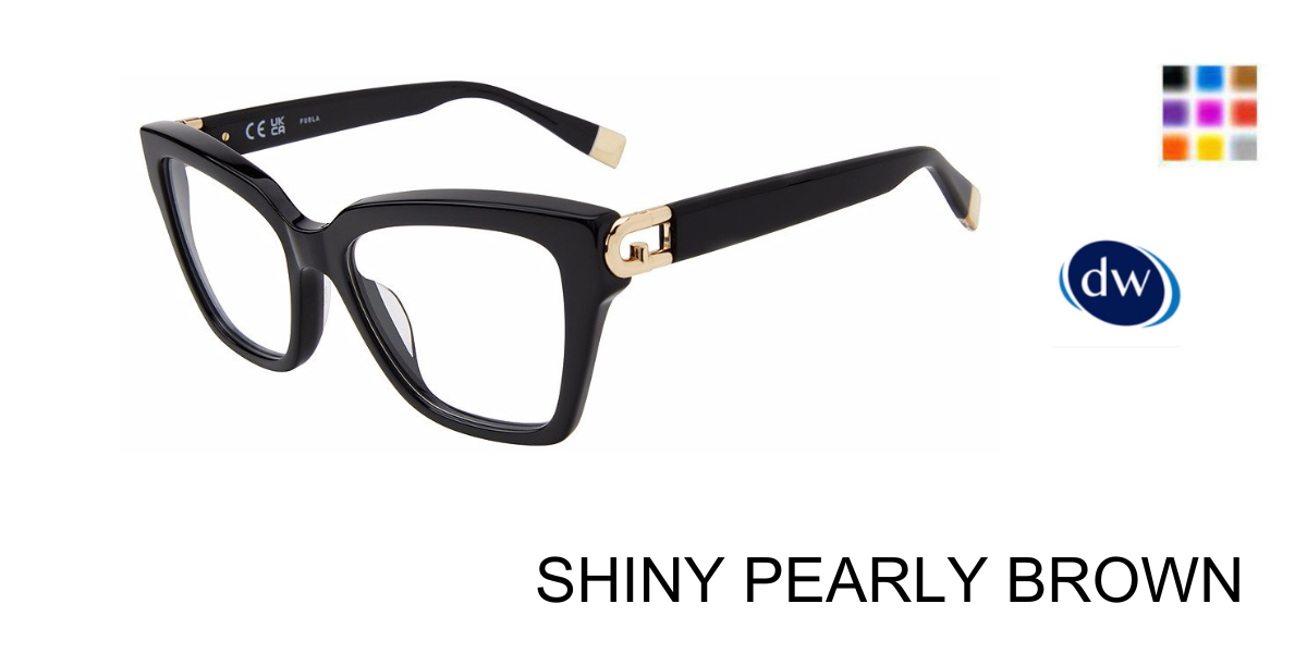 SHINY PEARLY BROWN Furla VFU826 Eyeglasses
