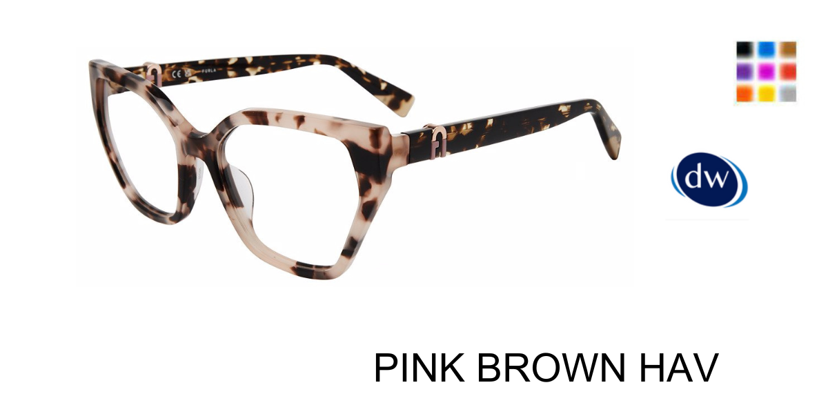 PINK BROWN HAV Furla VFU761 Eyeglasses