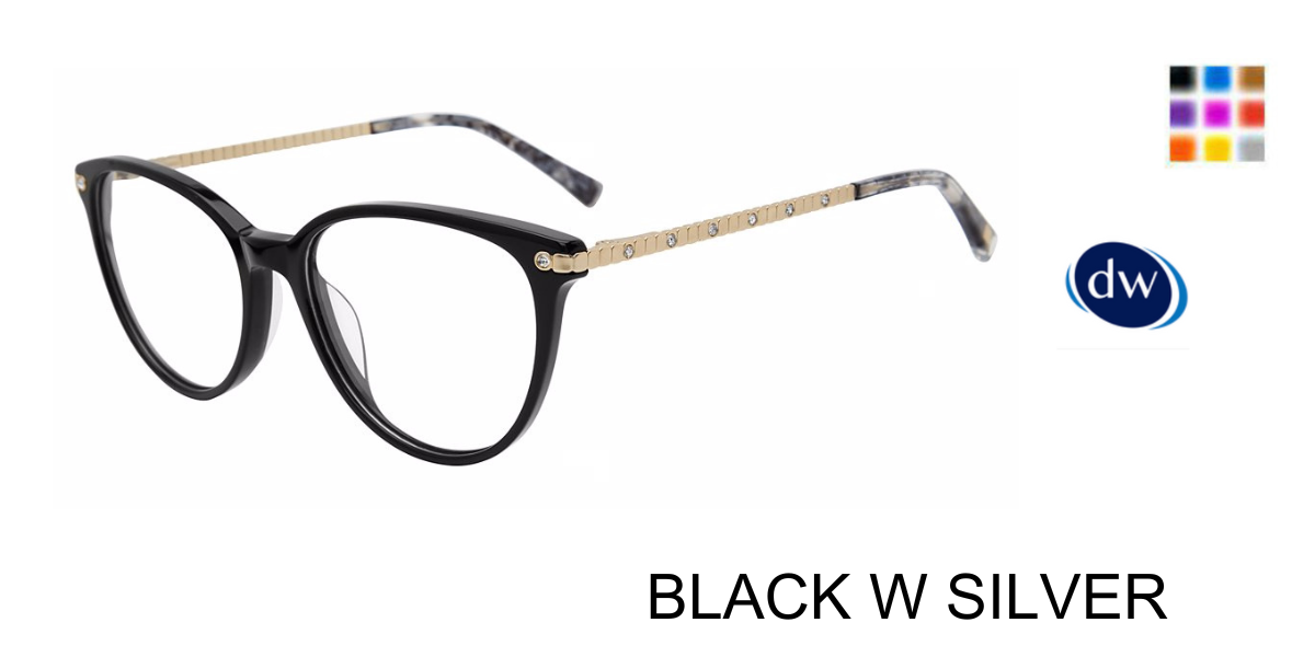 BLACK W SILVER Jones New York VJON790 Eyeglasses