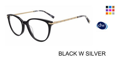 BLACK W SILVER Jones New York VJON790 Eyeglasses