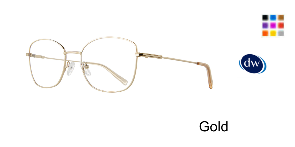 Gold          Lite Design Bonnie Eyeglasses