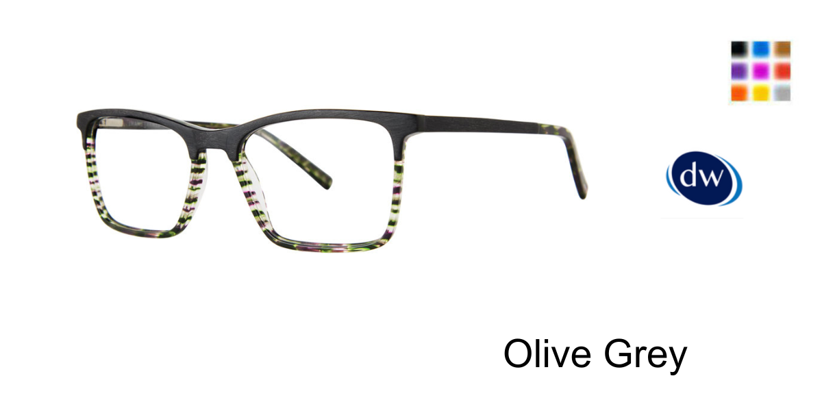Olive Grey     Jhane Barnes Row of Operations Eyeglasses