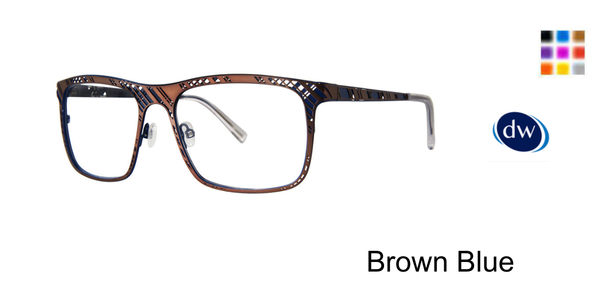 Brown Blue          Jhane Barnes Skew Lines Eyeglasses