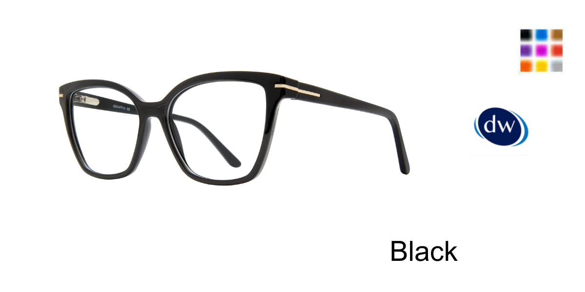 Black                Serafina Glamour Clip Eyeglasses