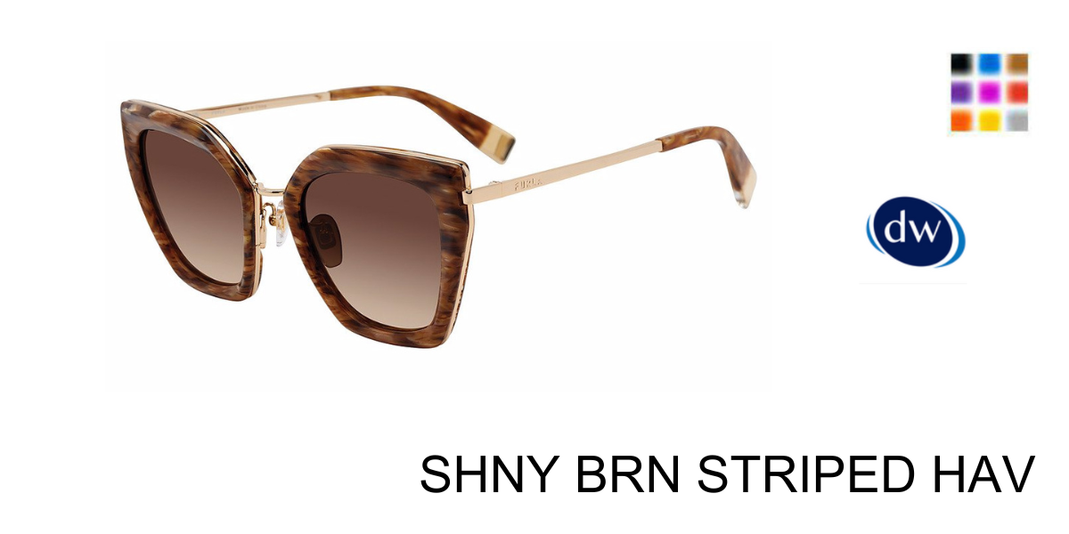 SHNY BRN STRIPED HAV Furla SFU821 Sunglasses