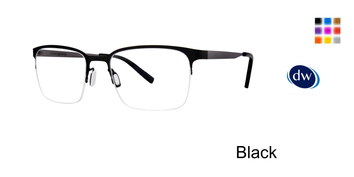 Black          Jhane Barnes Orthogonal Eyeglasses