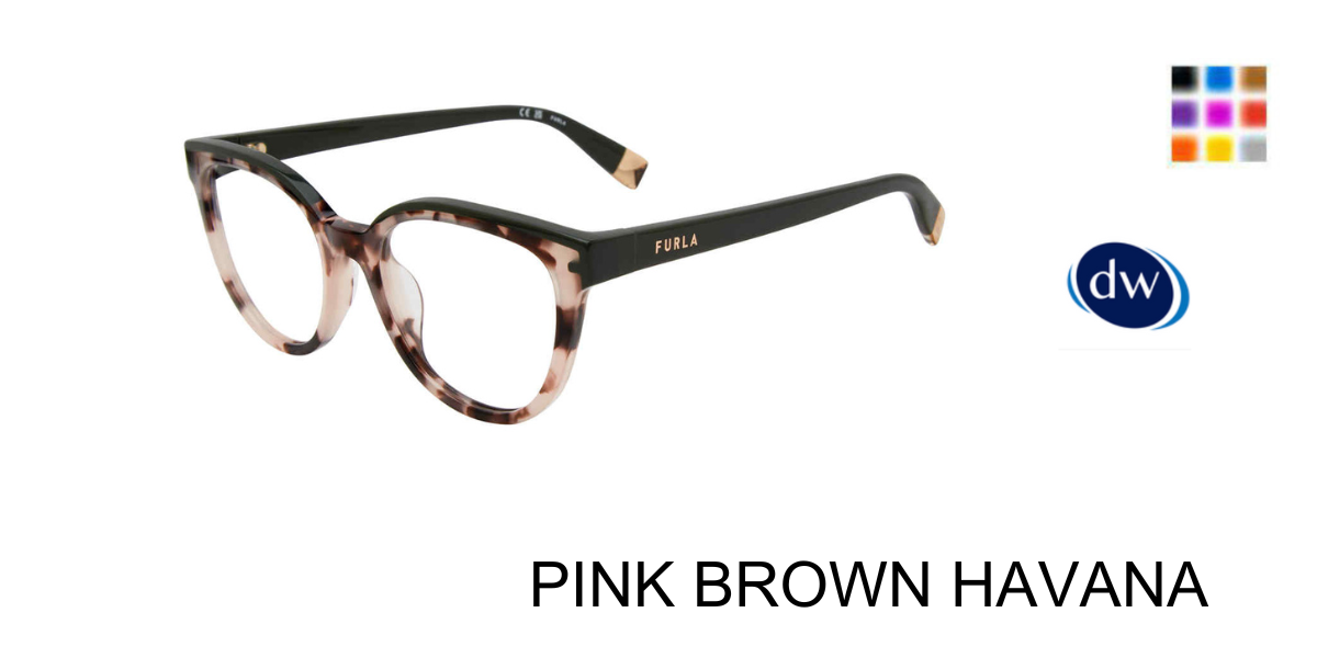 PINK BROWN HAVANA Furla VFU681 Eyeglasses