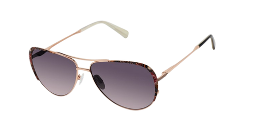 Ted Baker Sun TWS299 Aviator Sunglasses in Rose Gold — women's stainless steel frame with copper-nickel temples and gradient lenses
