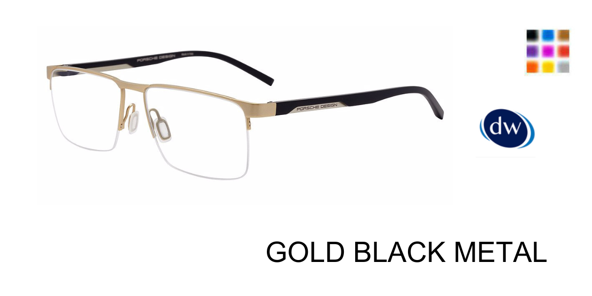 GOLD BLACK METAL PORSCHE DESIGN P8775 Eyeglasses