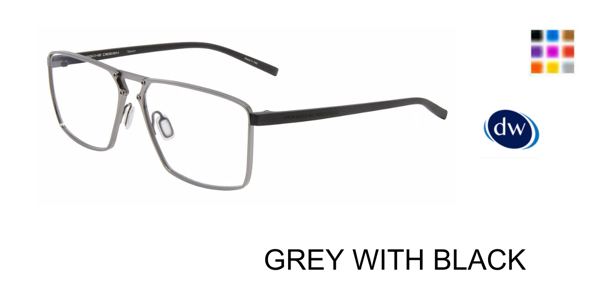GREY WITH BLACK PORSCHE DESIGN P8764 Eyeglasses