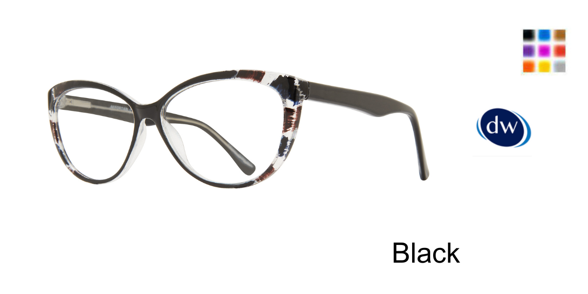Black         Affordable Designs Weezie Eyeglasses