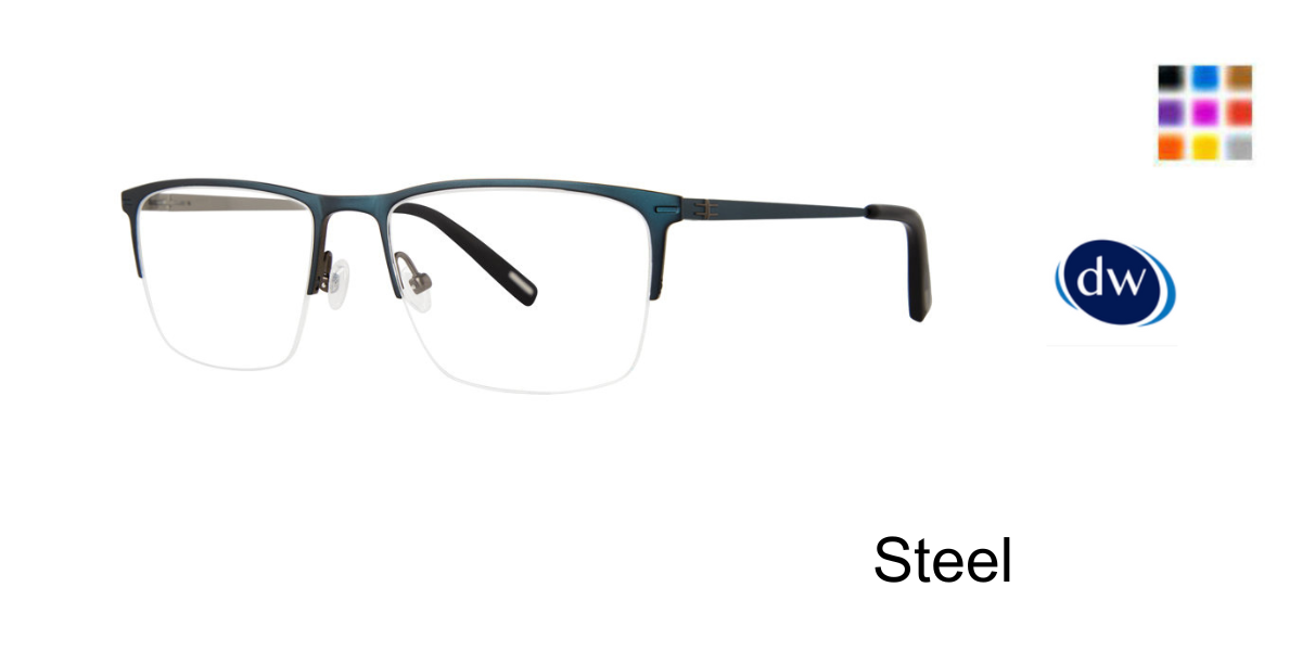 Steel        Jhane Barnes Partial Eyeglasses
