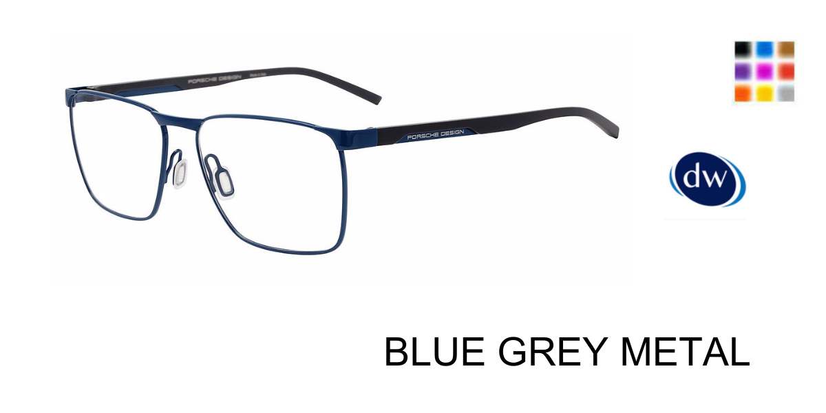 BLUE GREY METAL PORSCHE DESIGN P8776 Eyeglasses