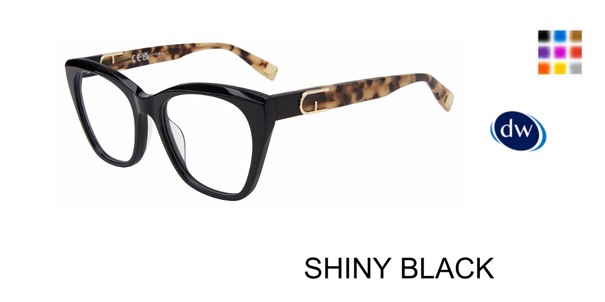 SHINY BLACK Furla VFU825V Eyeglasses