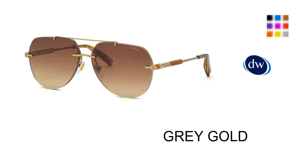 GREY GOLD 08FF       Chopard SCHG37 Sunglasses