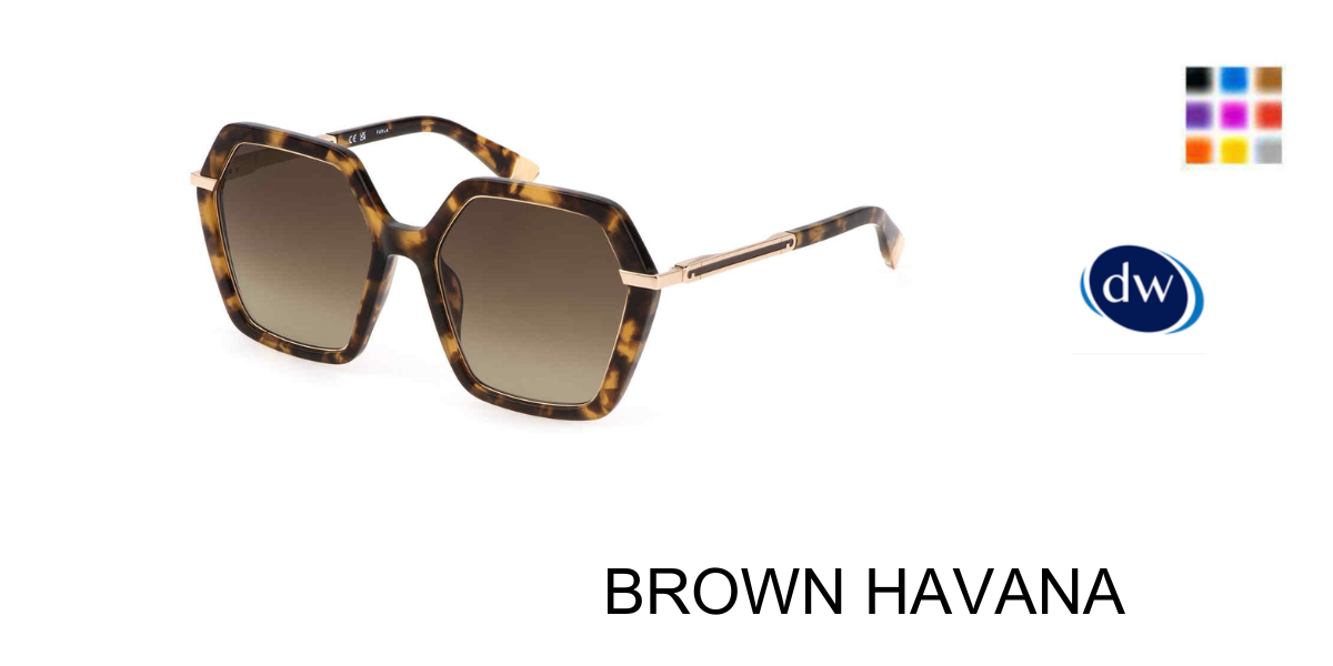 BROWN HAVANA Furla SFU691 Sunglasses