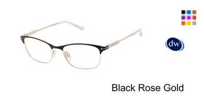 Black Rose Gold          Tura Optical R709 Eyeglasses