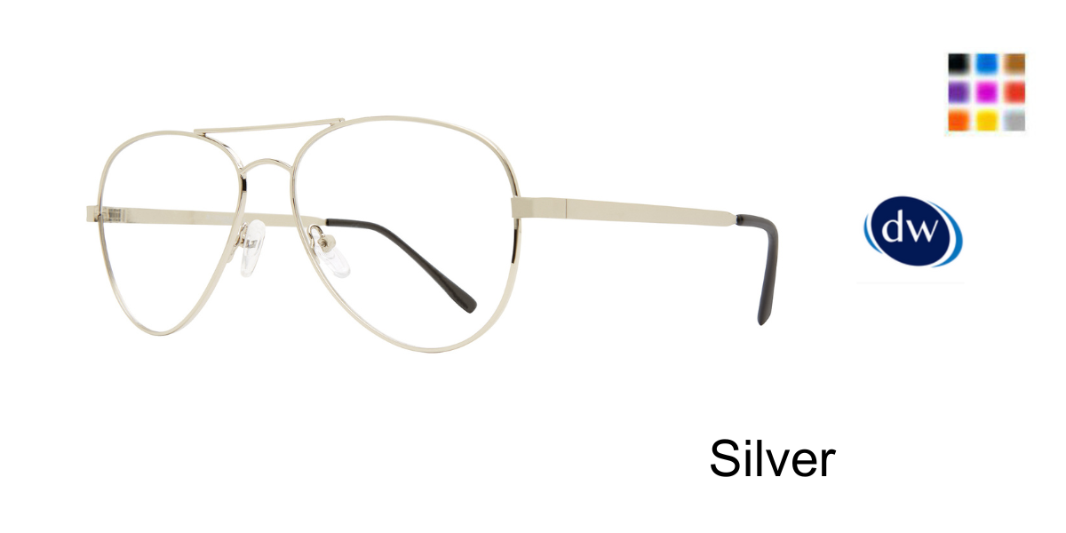 Silver         Affordable Designs Gabe Eyeglasses