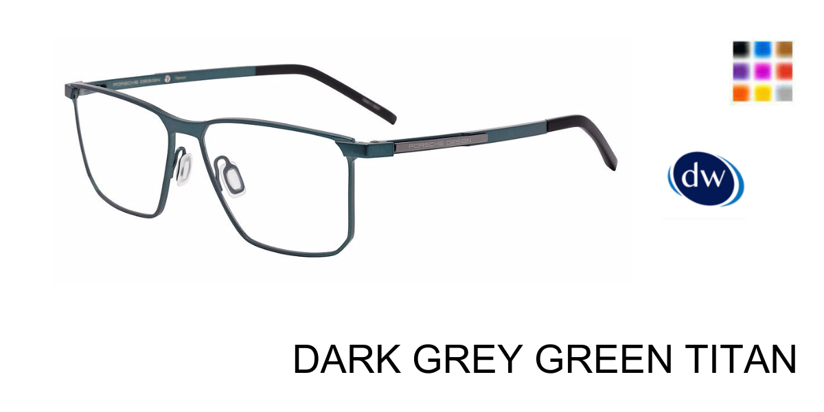 DARK GREY GREEN TITAN PORSCHE DESIGN P8773 Eyeglasses