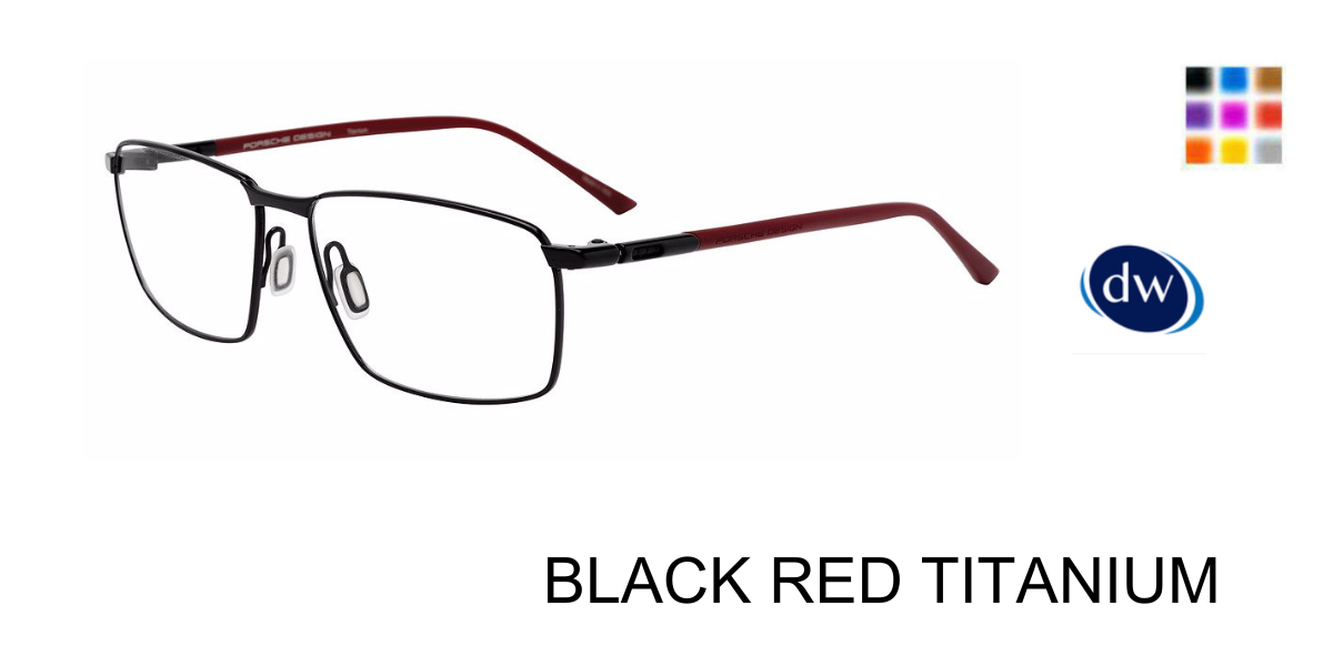 BLACK RED TITANIUM PORSCHE DESIGN P8766 Eyeglasses