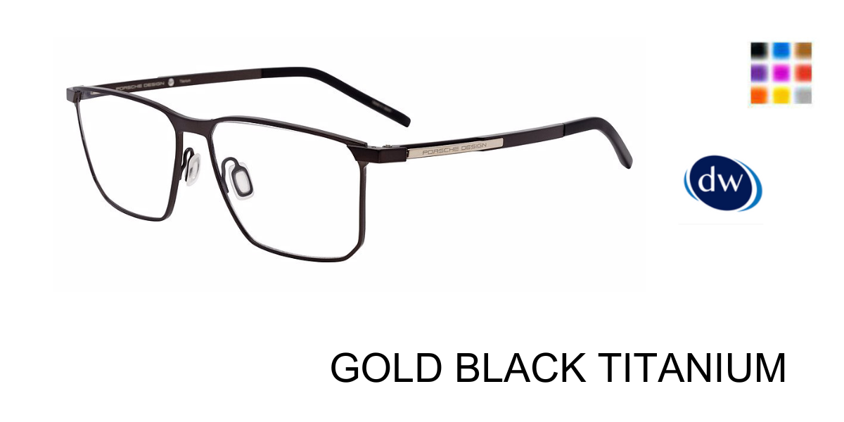 GOLD BLACK TITANIUM PORSCHE DESIGN P8773 Eyeglasses