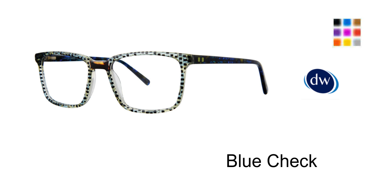 Blue Check       Jhane Barnes Colormap Eyeglasses