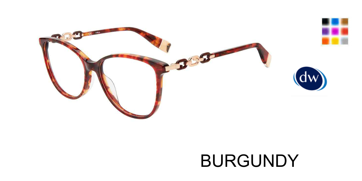 BURGUNDY Furla VFU541 Eyeglasses