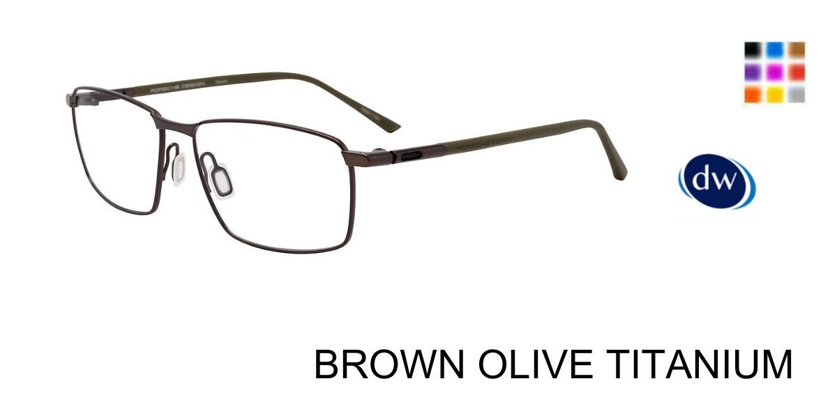 BROWN OLIVE TITANIUM PORSCHE DESIGN P8766 Eyeglasses