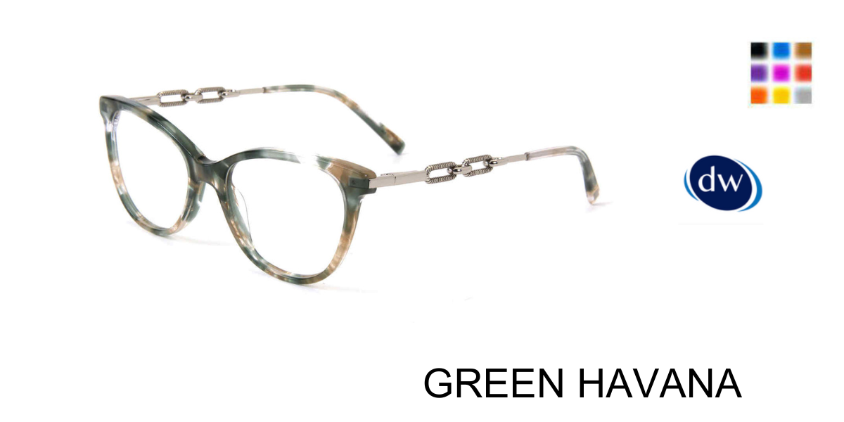 GREEN HAVANA Jones New York VJOP254 Eyeglasses
