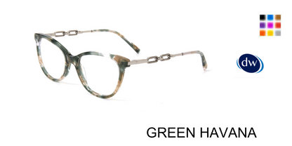 GREEN HAVANA Jones New York VJOP254 Eyeglasses