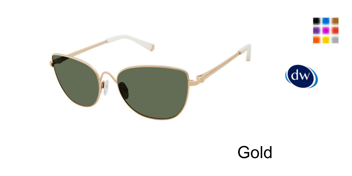 Gold Kate Young For Tura K554 Sunglasses.