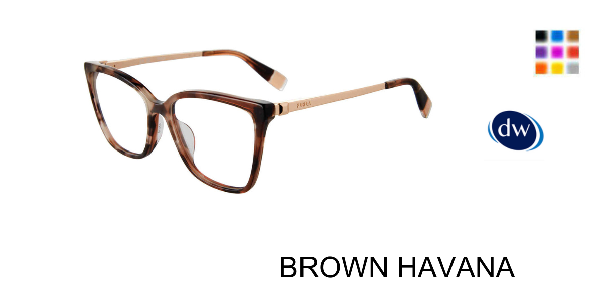 BROWN HAVANA Furla VFU723 Eyeglasses