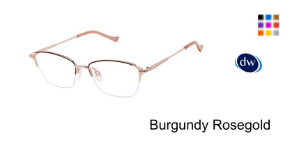 Burgundy Rosegold             Tura Optical R152 Eyeglasses