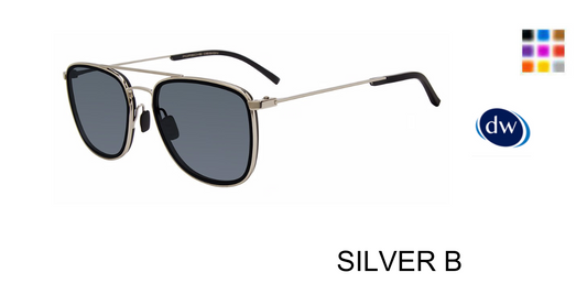 Silver B (front):
Porsche Design P8692 Navigator Sunglasses in Silver B — men's full metal frame, no hinges, UV protection
