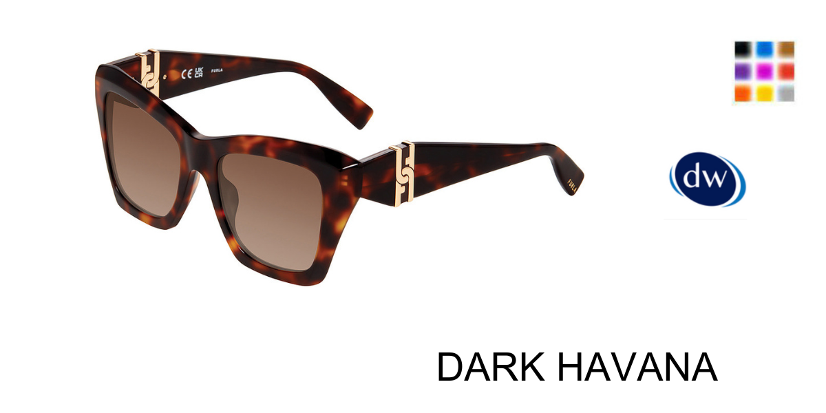 DARK HAVANA Furla SFU884 Sunglasses