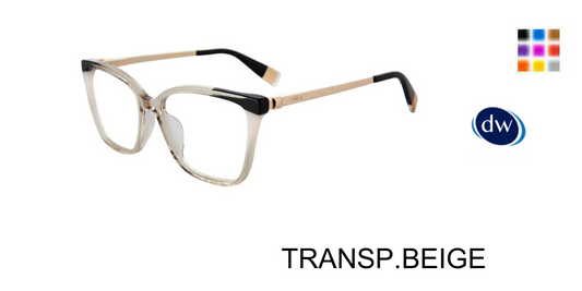 Transp. Beige (product shot):
Furla VFU723V Square Eyeglasses in Transp. Beige — women's soft square acetate frame
