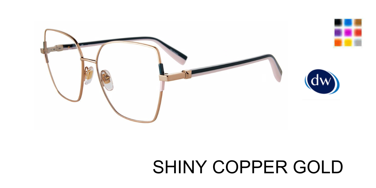 SHINY COPPER GOLD Furla VFU726 Eyeglasses