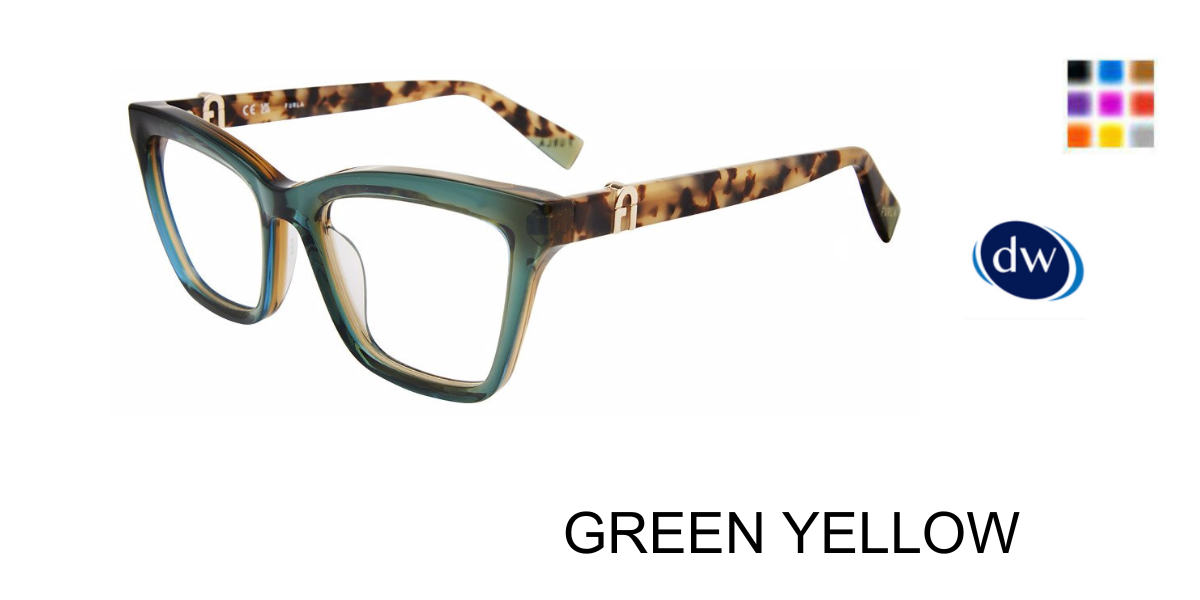 GREEN YELLOW Furla VFU763 Eyeglasses