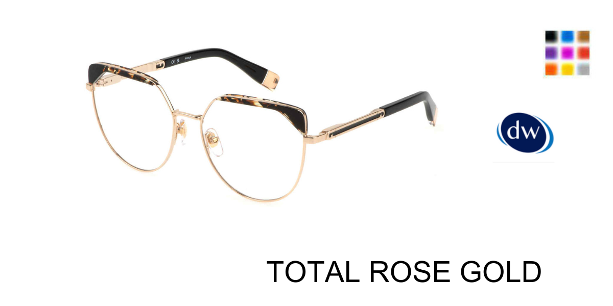 TOTAL ROSE GOLD Furla VFU673V Eyeglasses