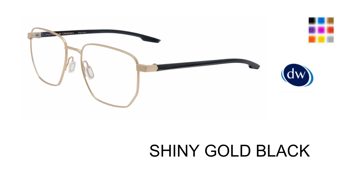 SHINY GOLD BLACK PORSCHE DESIGN P8770 Eyeglasses