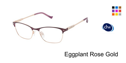 Eggplant Rose Gold            Tura Optical R709 Eyeglasses