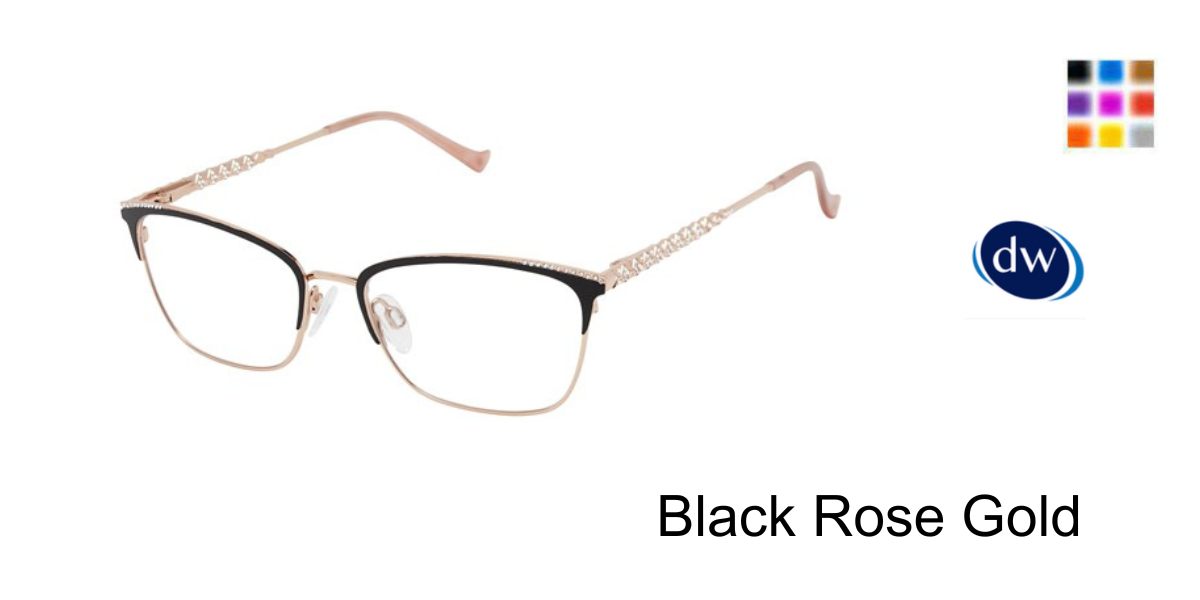 Black Rose Gold          Tura Brilliance TE292 Eyeglasses