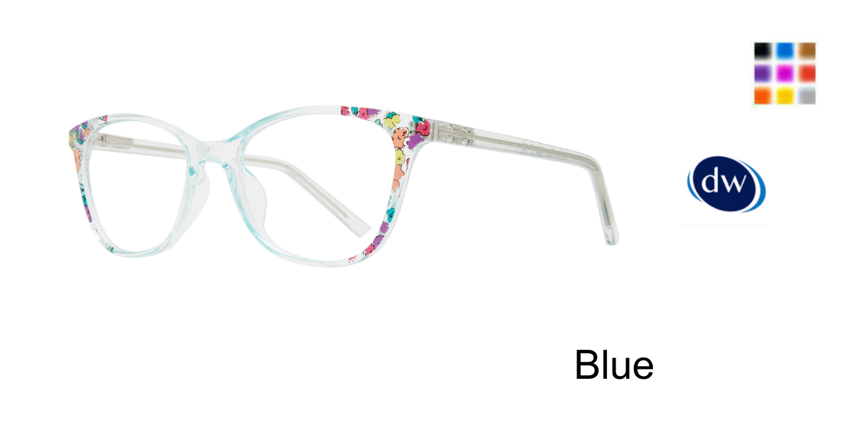 Blue      Affordable Designs Daphne Eyeglasses