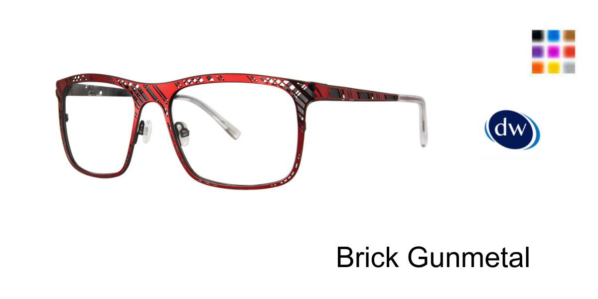 Brick Gunmetal        Jhane Barnes Skew Lines Eyeglasses
