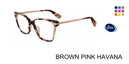 BROWN PINK HAVANA Furla VFU581 Eyeglasses
