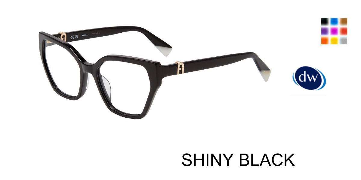 SHINY BLACK Furla VFU761 Eyeglasses