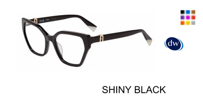 SHINY BLACK Furla VFU761 Eyeglasses